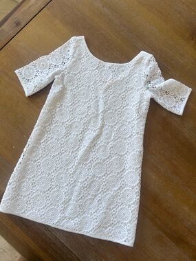 Lilly Pulitzer White Lace Girls' Topanga Breakers Resort Dress- Size Small